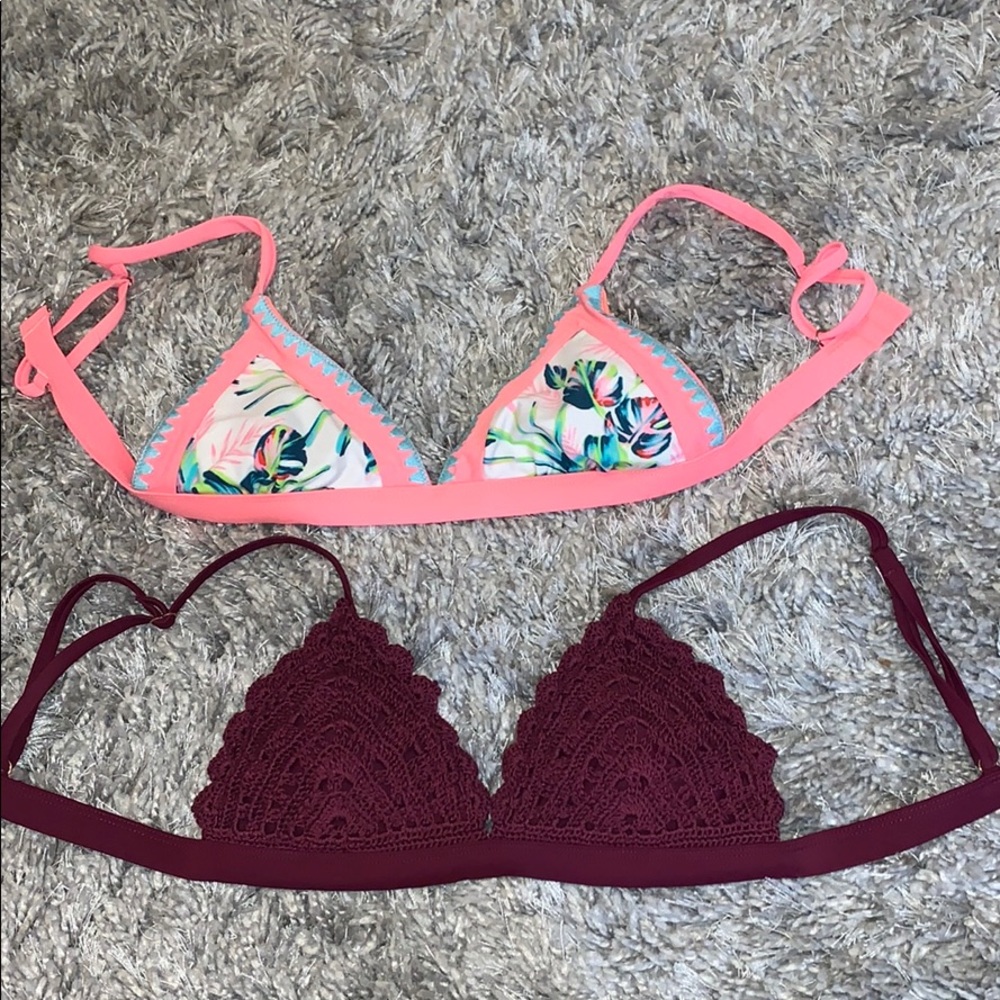 (2) Triangle Target bikini tops